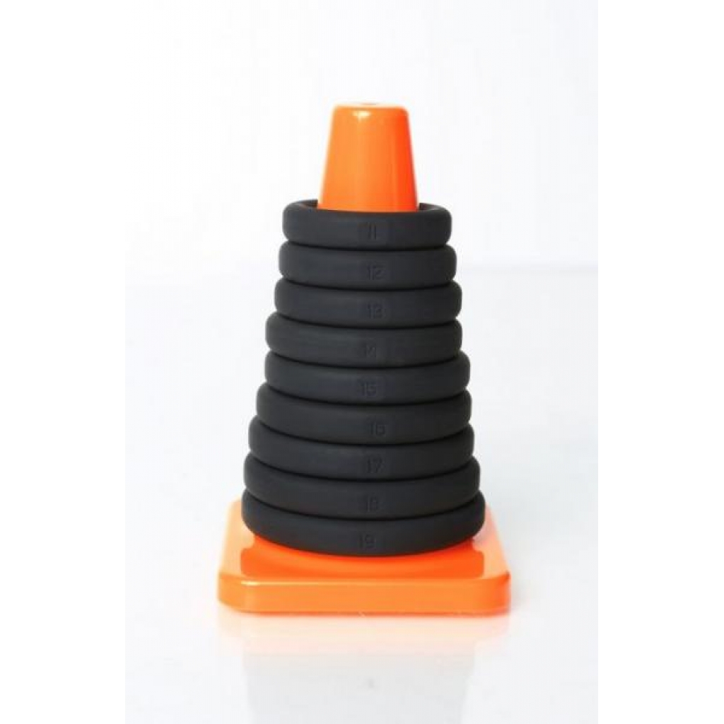 Play Zone Kit Black 9 Rings and Storage Cone - Perfect Fit Brand