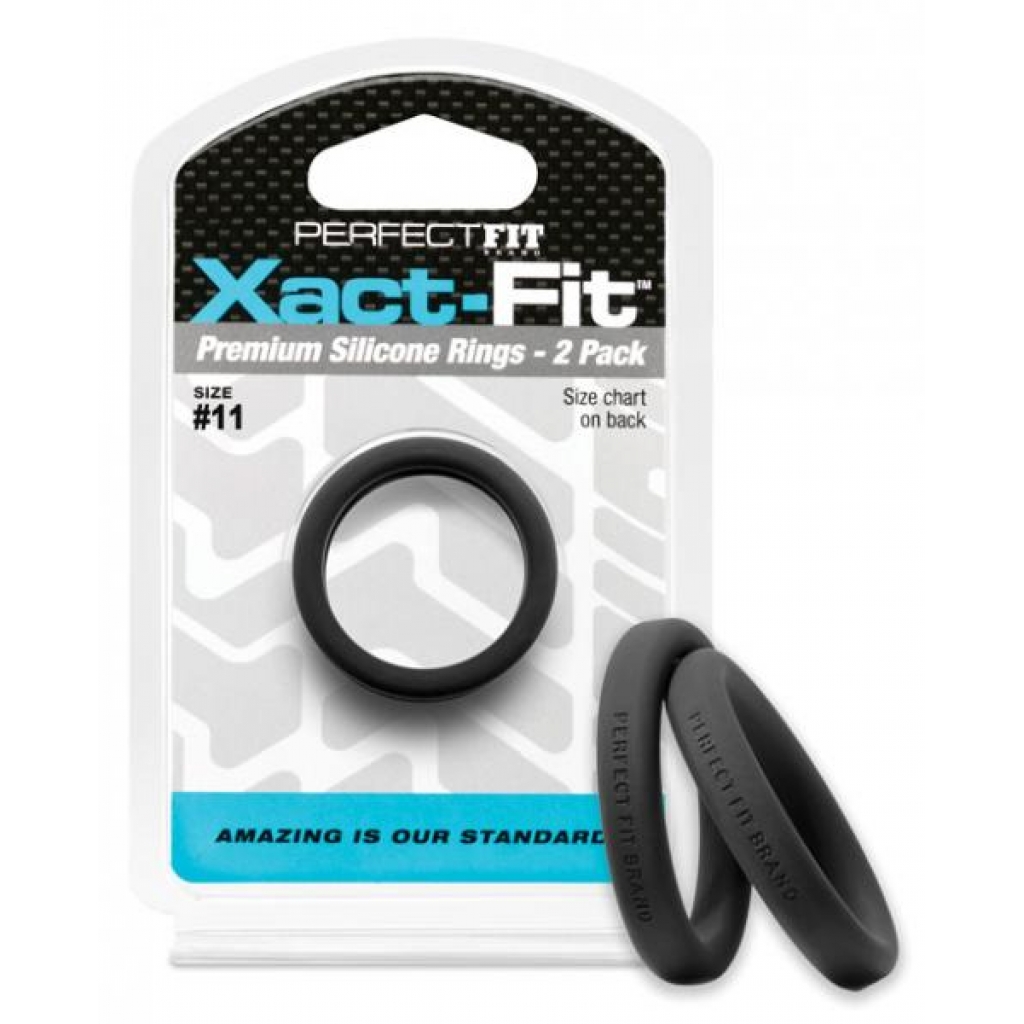 Perfect Fit Xact-Fit #11 2 Pack Black Cock Rings - Perfect Fit