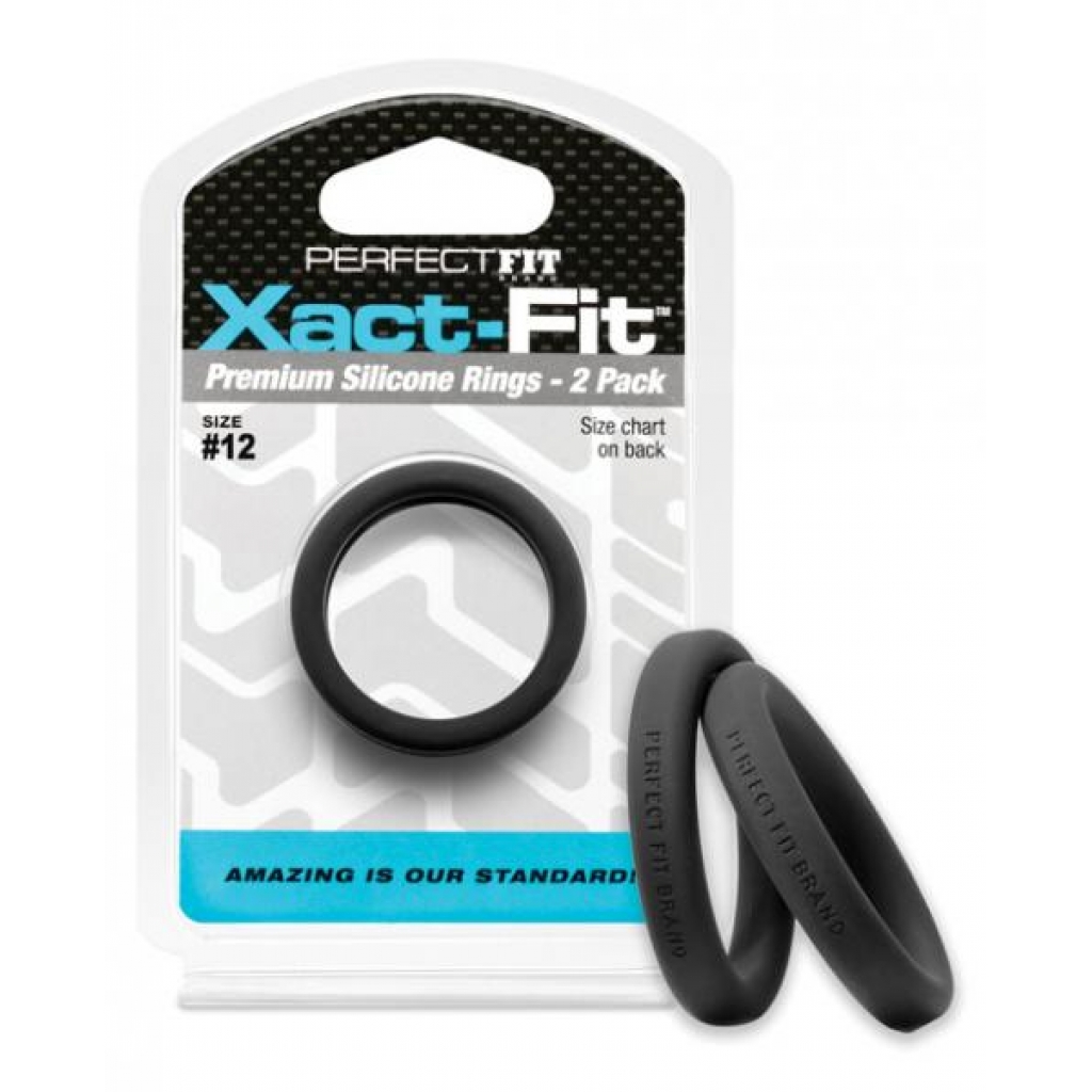 Perfect Fit Xact-Fit #12 2 Pack Black Cock Rings - Perfect Fit Brand