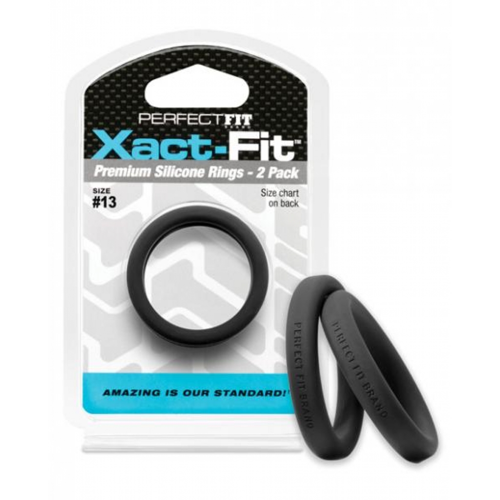 Perfect Fit Xact-Fit #13 2 Pack Black Cock Rings - Perfect Fit Brand