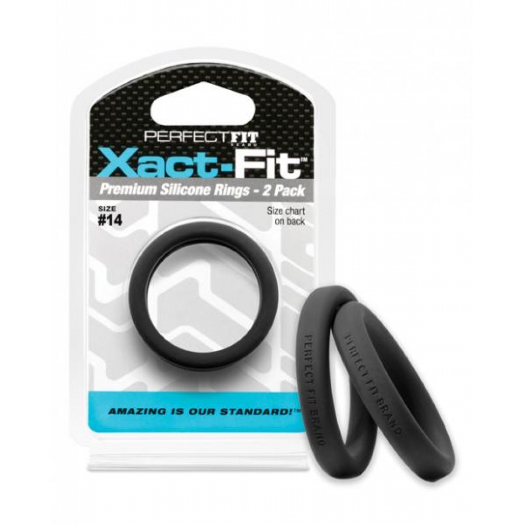 Perfect Fit Xact-Fit #14 2 Pack Black Cock Rings - Perfect Fit Brand