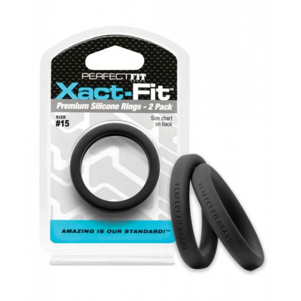 Perfect Fit Xact-Fit #15 2 Pack Black Cock Rings - Perfect Fit Brand