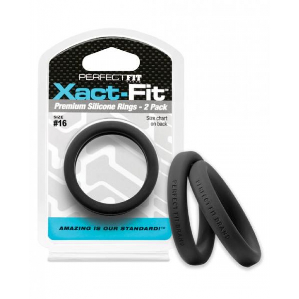 Perfect Fit Xact-Fit #16 2 Pack Black Cock Rings - Perfect Fit Brand