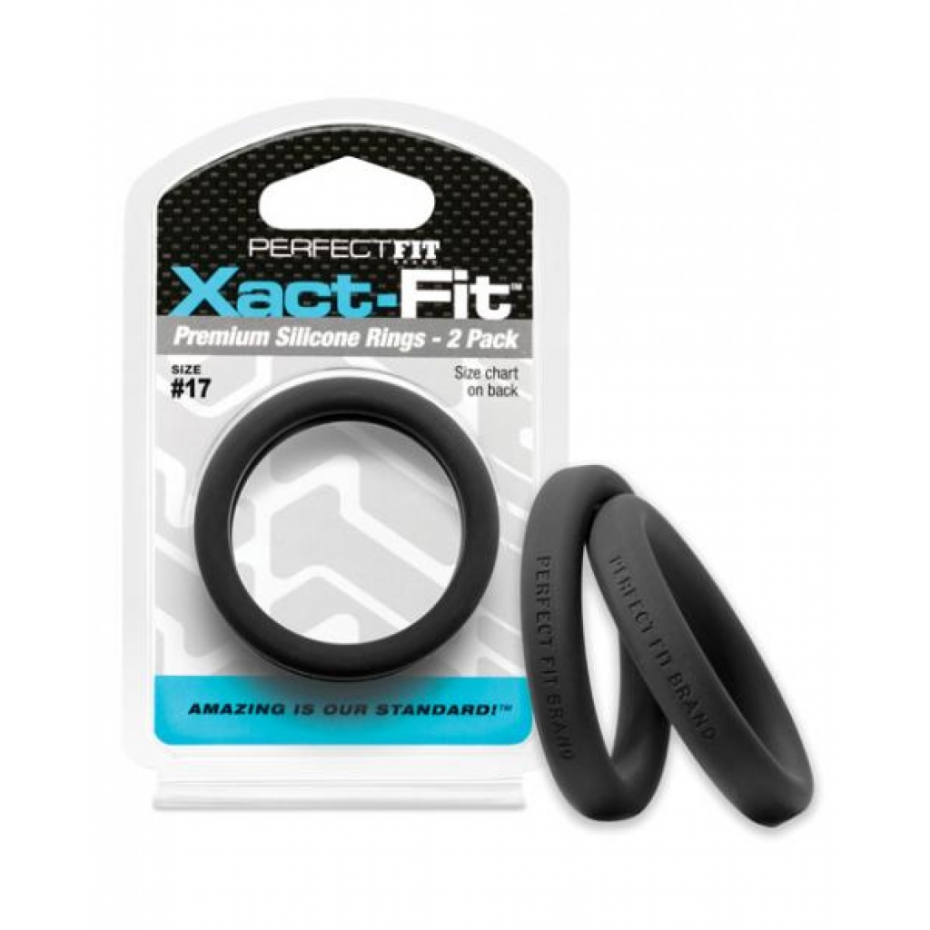 Perfect Fit Xact-Fit #17 2 Pack Black Cock Rings - Perfect Fit