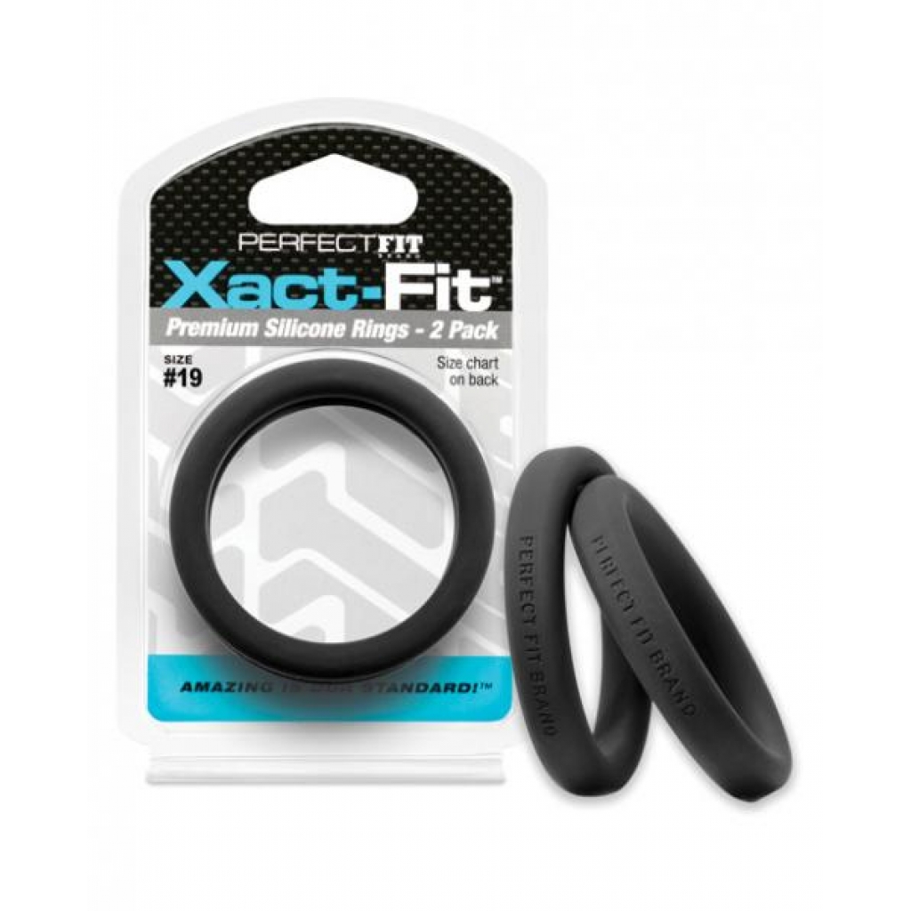Perfect Fit Xact-Fit #19 2 Pack Black Cock Rings - Perfect Fit