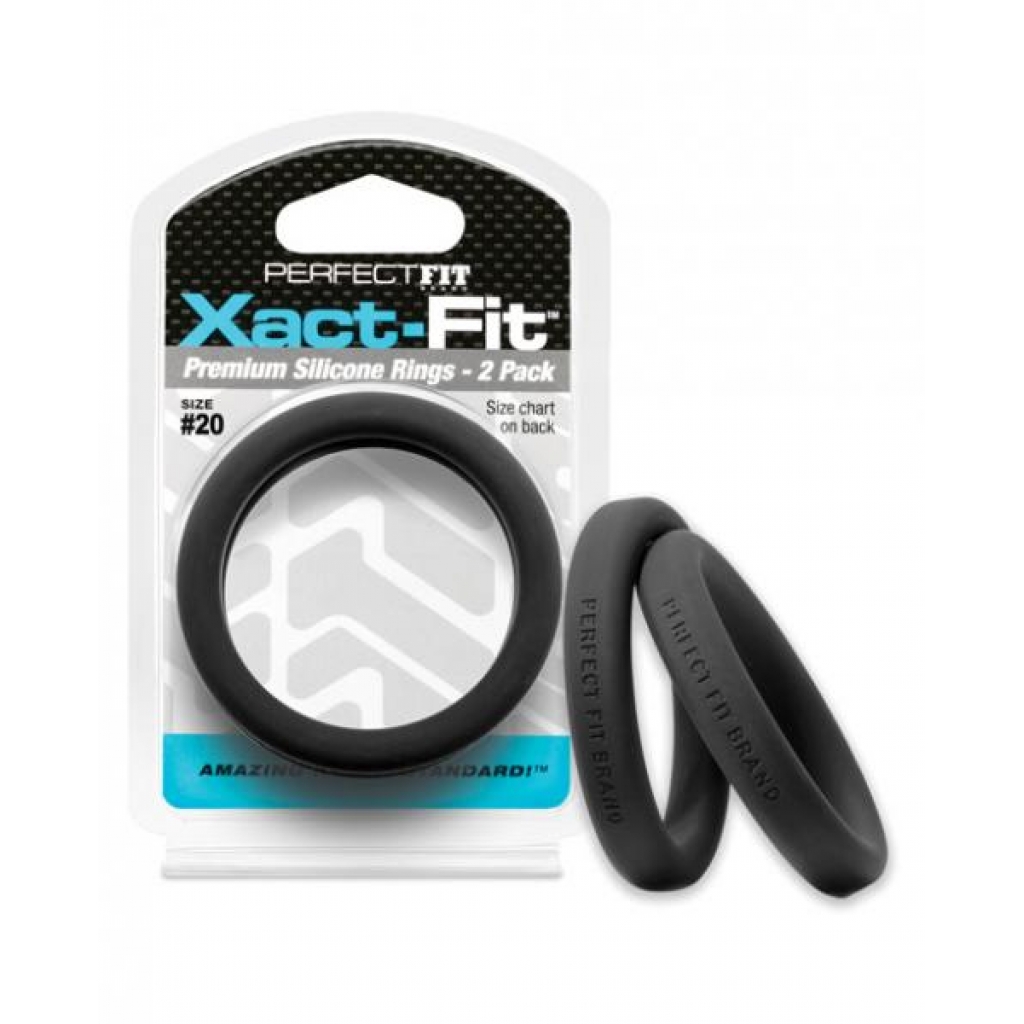 Perfect Fit Xact-Fit #20 2 Pack Cock Rings Black - Perfect Fit 