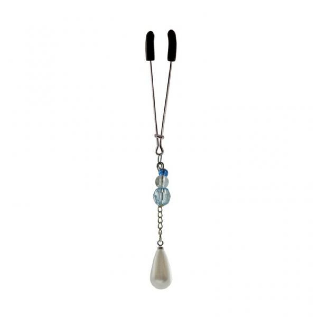Bijoux De Cli Tweezer W/ Pearl On Chain & Blue Beads - Phs International