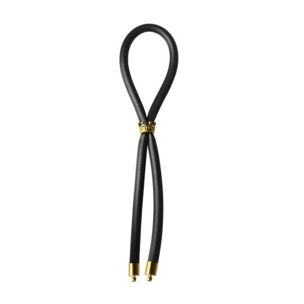 Bolo C-Ring Lasso Gold Crown Bead Silicone Black - Phs International