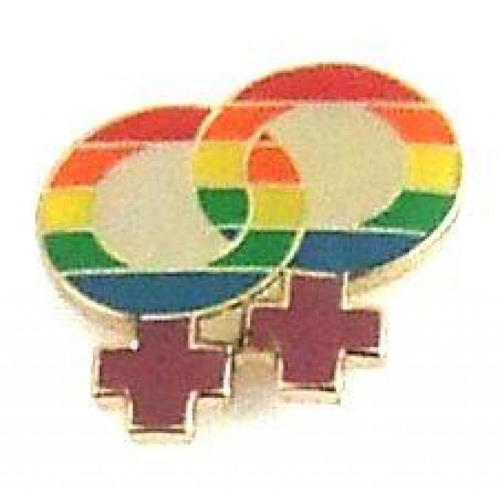 Gaysentials Lapel Pin Rainbow Double Female - Phs International
