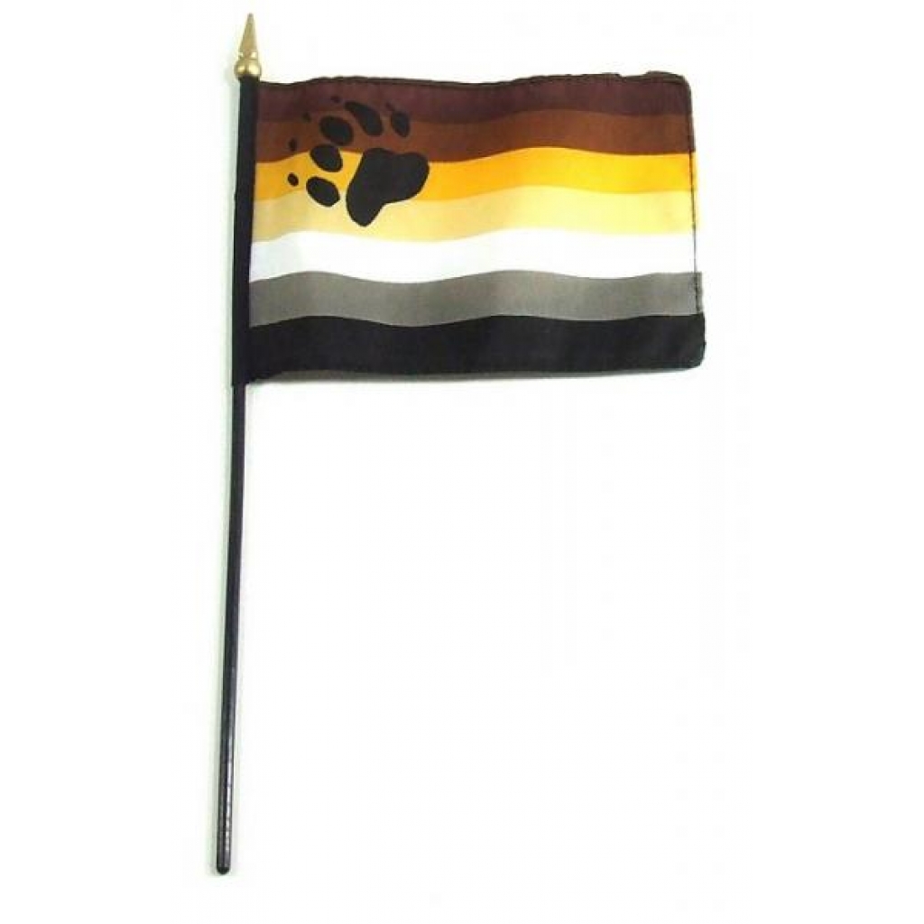 Gaysentials Bear Stick Hand Held 4 inches by 6 inches Flag - Phs International