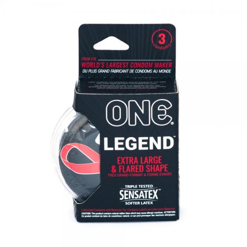 One The Legend Extra Large Flared Shape Latex Condoms 3 Pack - Paradise Marketing
