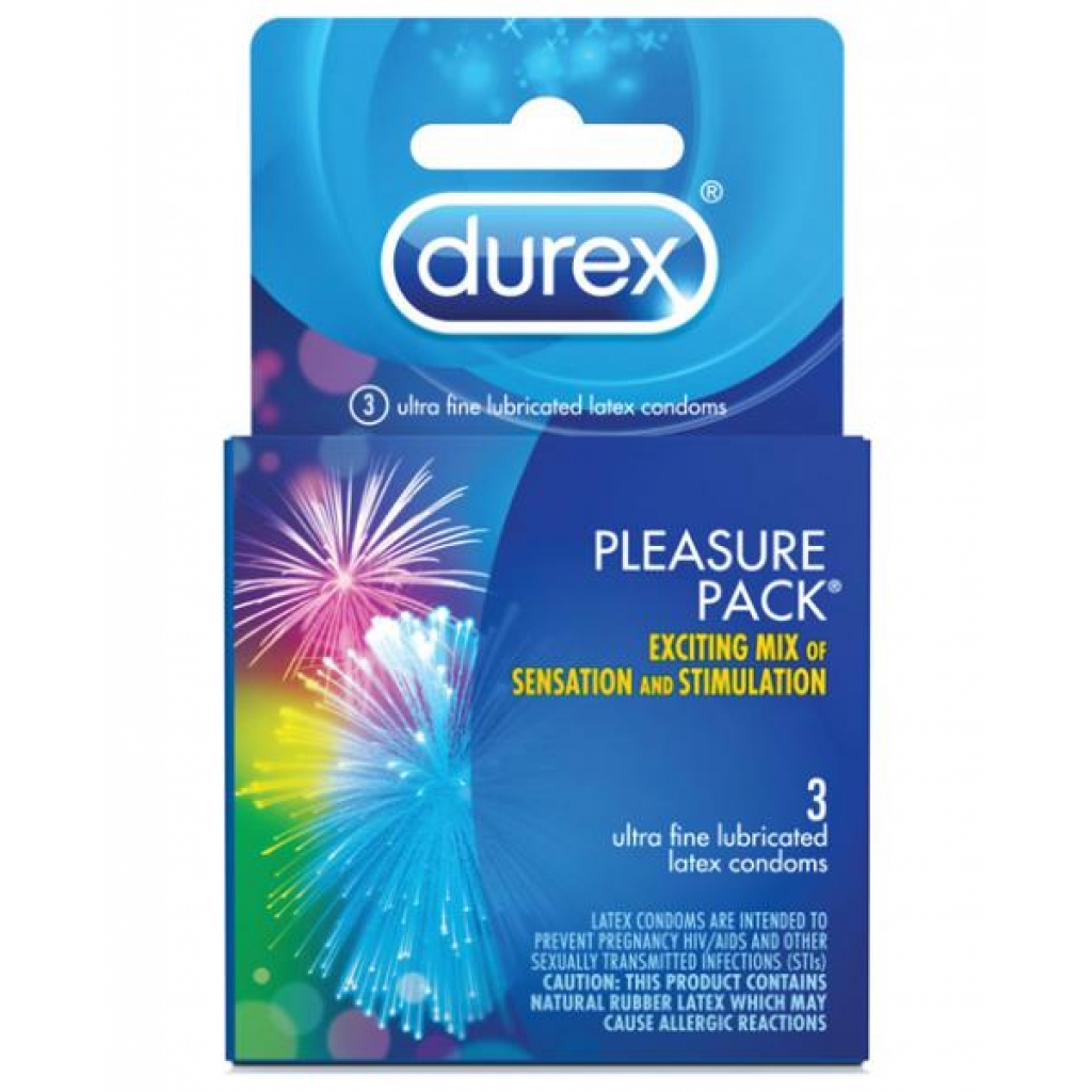 Durex Pleasure Pack 3 Pack Condoms - Durex