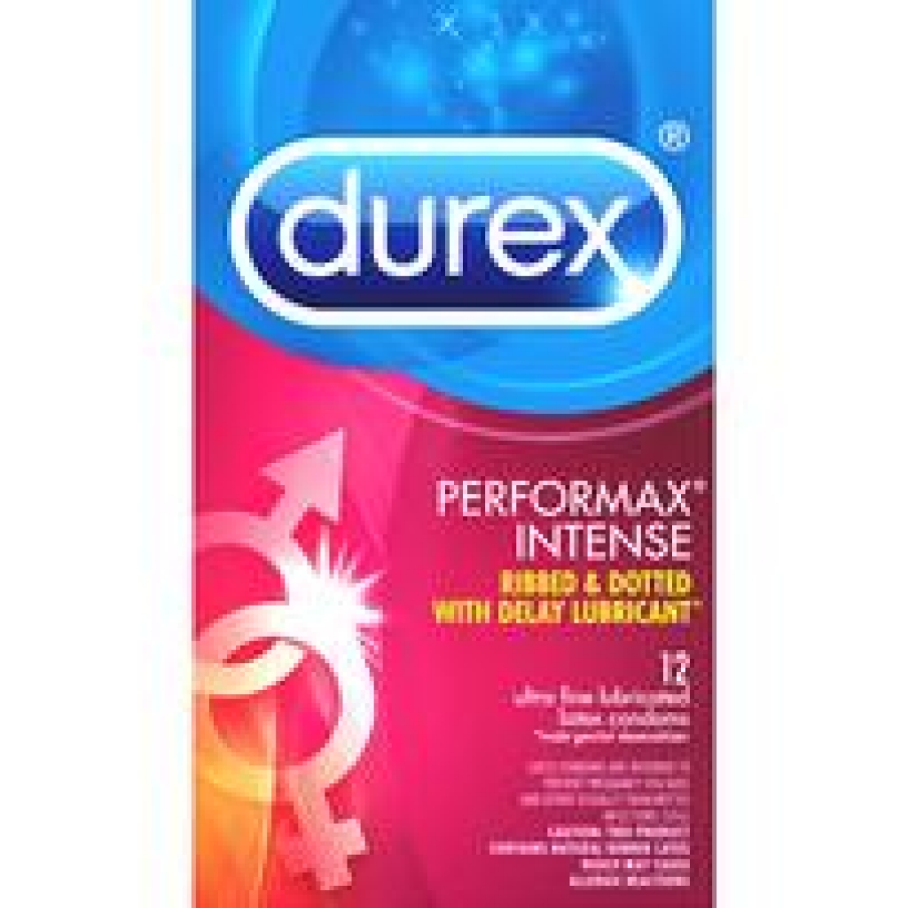 Durex Latex Condoms Performax Intense 12 Pack - Chocolate Walrus