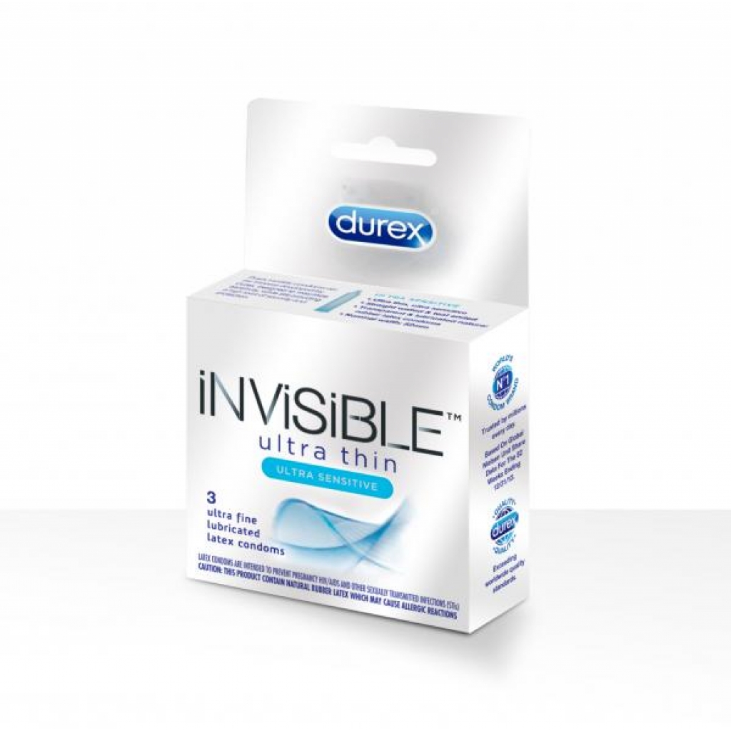 Durex Invisible Ultra Thin Latex Condoms 3 Pack - Chocolate Walrus