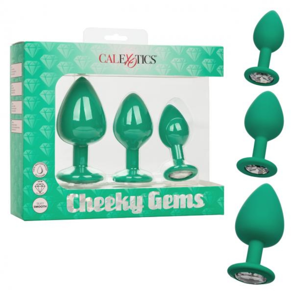 Cheeky Gems 3pc Set Green - California Exotic Novelties