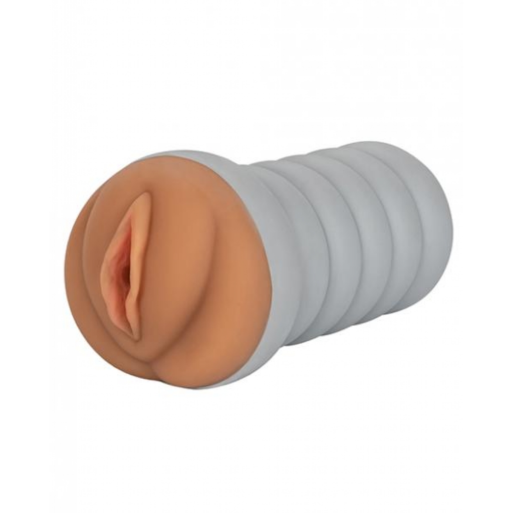 Ribbed Gripper Tight Pussy Brown Stroker - Cal Exotics