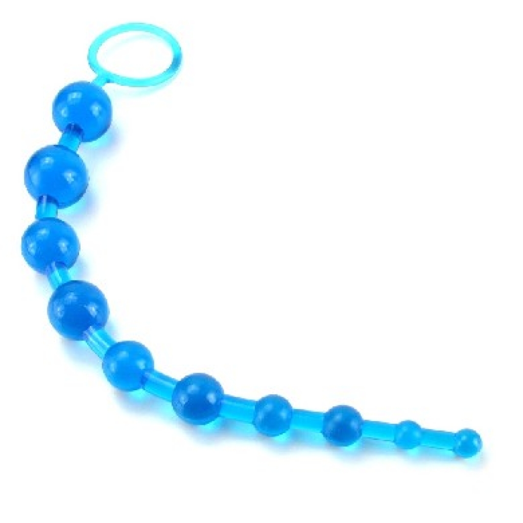 X 10 Beads Graduated Anal Beads 11 Inch - Blue - Cal Exotics