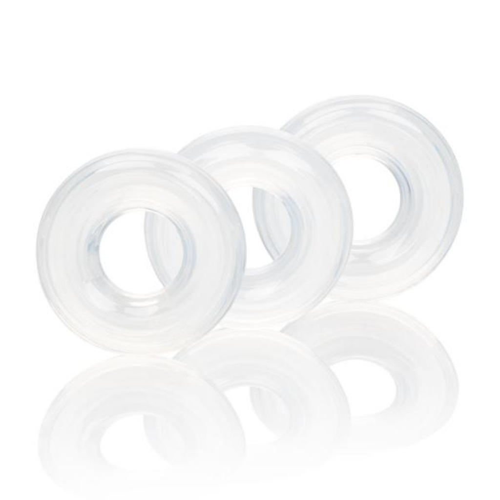 Set Of 3 Silicone Stacker Rings Clear - Cal Exotics