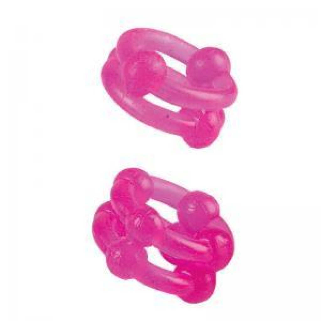 Island Double Stacker Rings -Pink - Cal Exotics