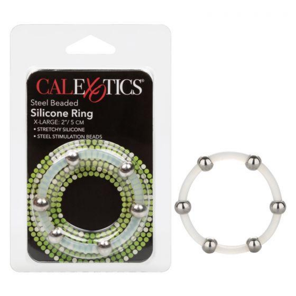 Steel Beaded Silicone Ring Xl - California Exotic Novelties