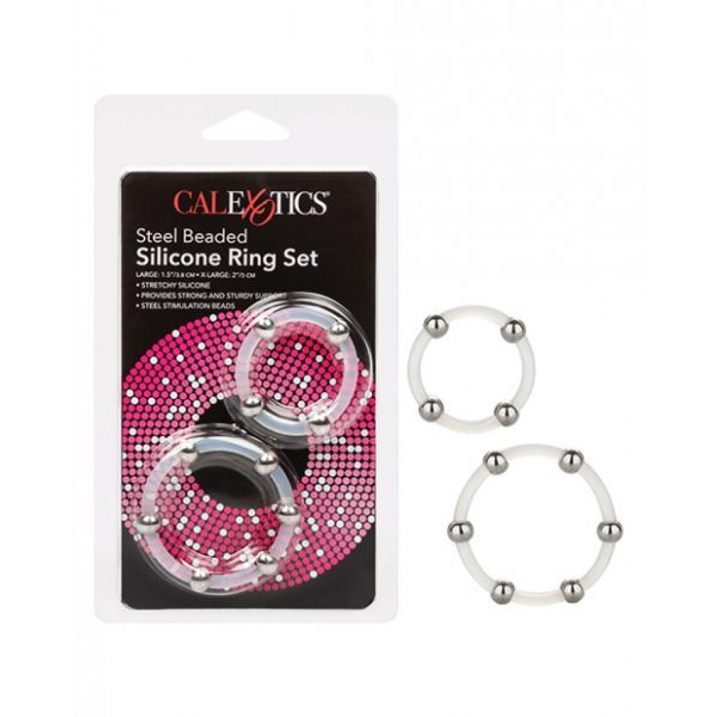 Steel Beaded Silicone Ring Set - California Exotic Novelties
