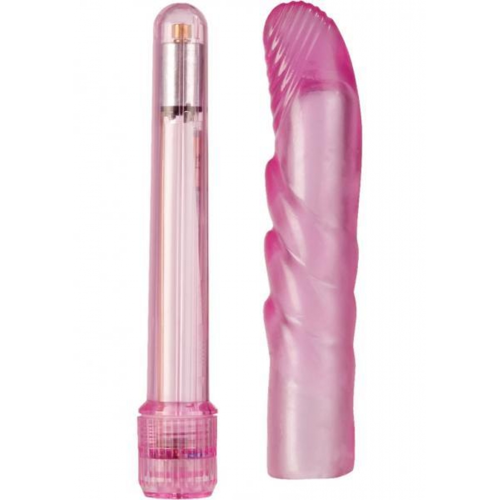 Slim Softee Vibe With Removable G Sleeve Waterproof - Pink - Cal Exotics