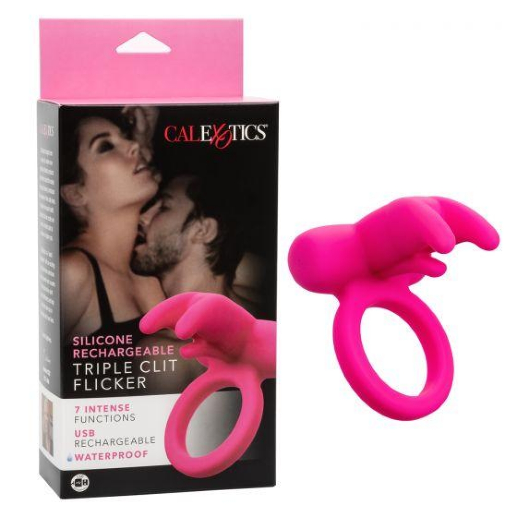 Silicone Rechargeable Triple Clit Flicker - California Exotic Novelties