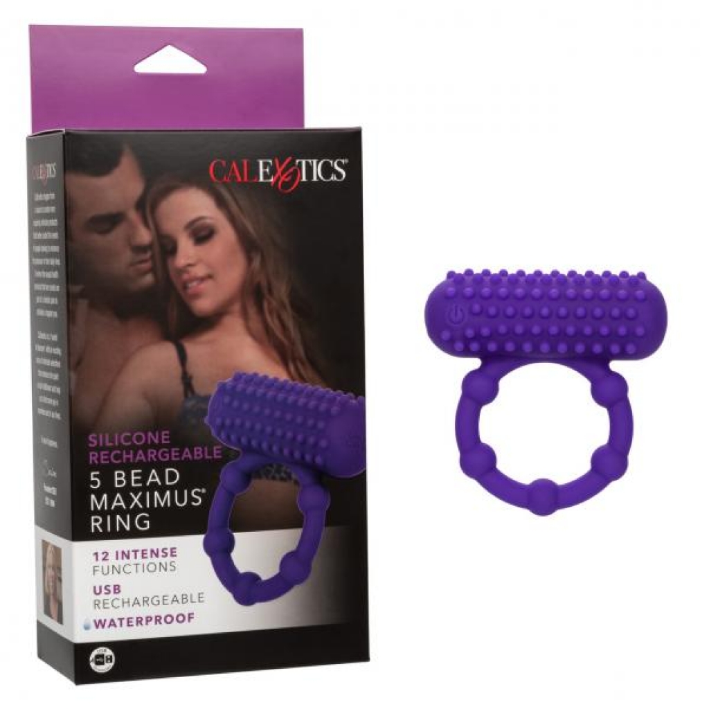Silicone Rechargeable 5 Bead Maximus Ring - California Exotic Novelties