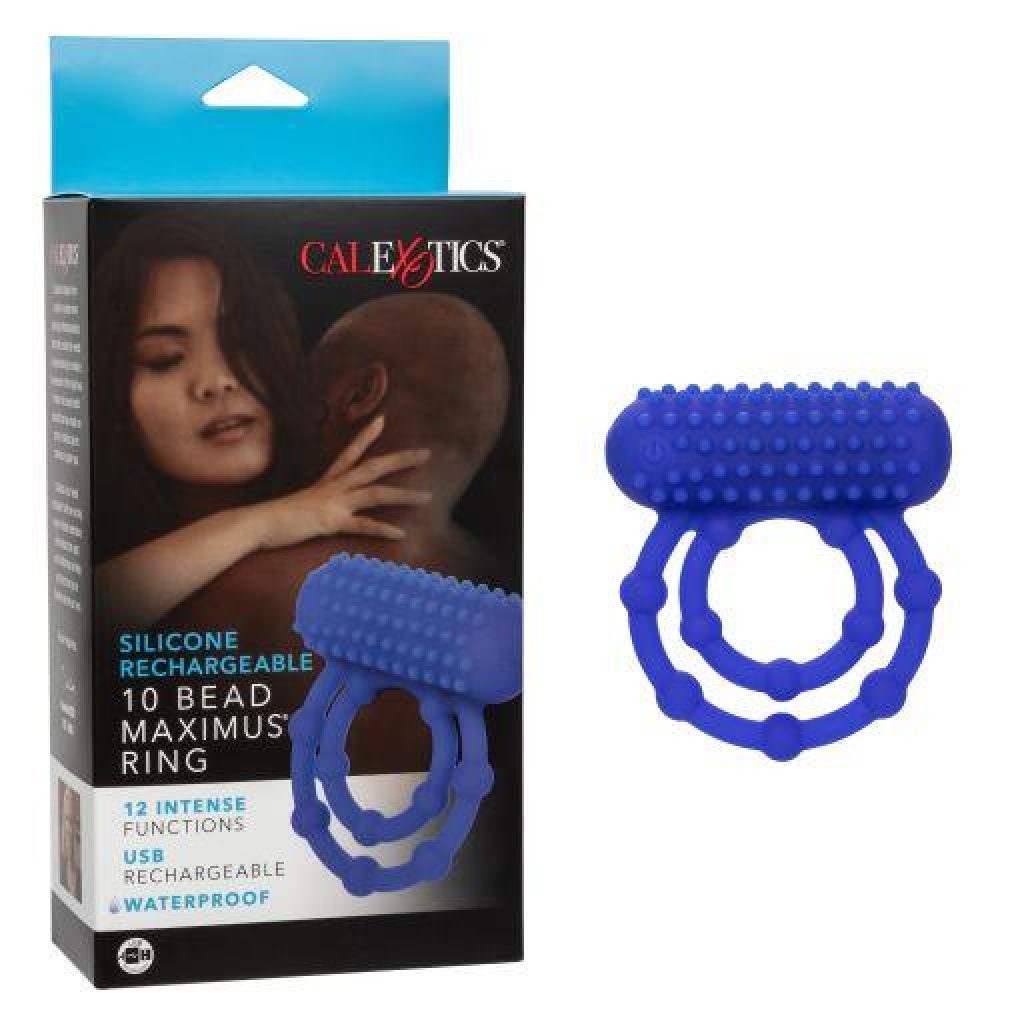 Silicone Rechargeable 10 Bead Maximus Ring - California Exotic Novelties