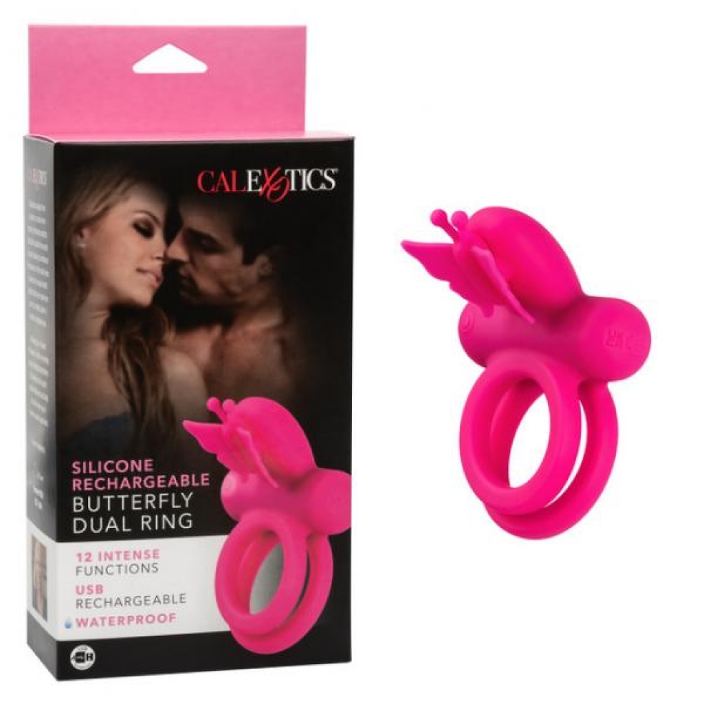 Silicone Rechargeable Butterfly Dual Ring - California Exotic Novelties