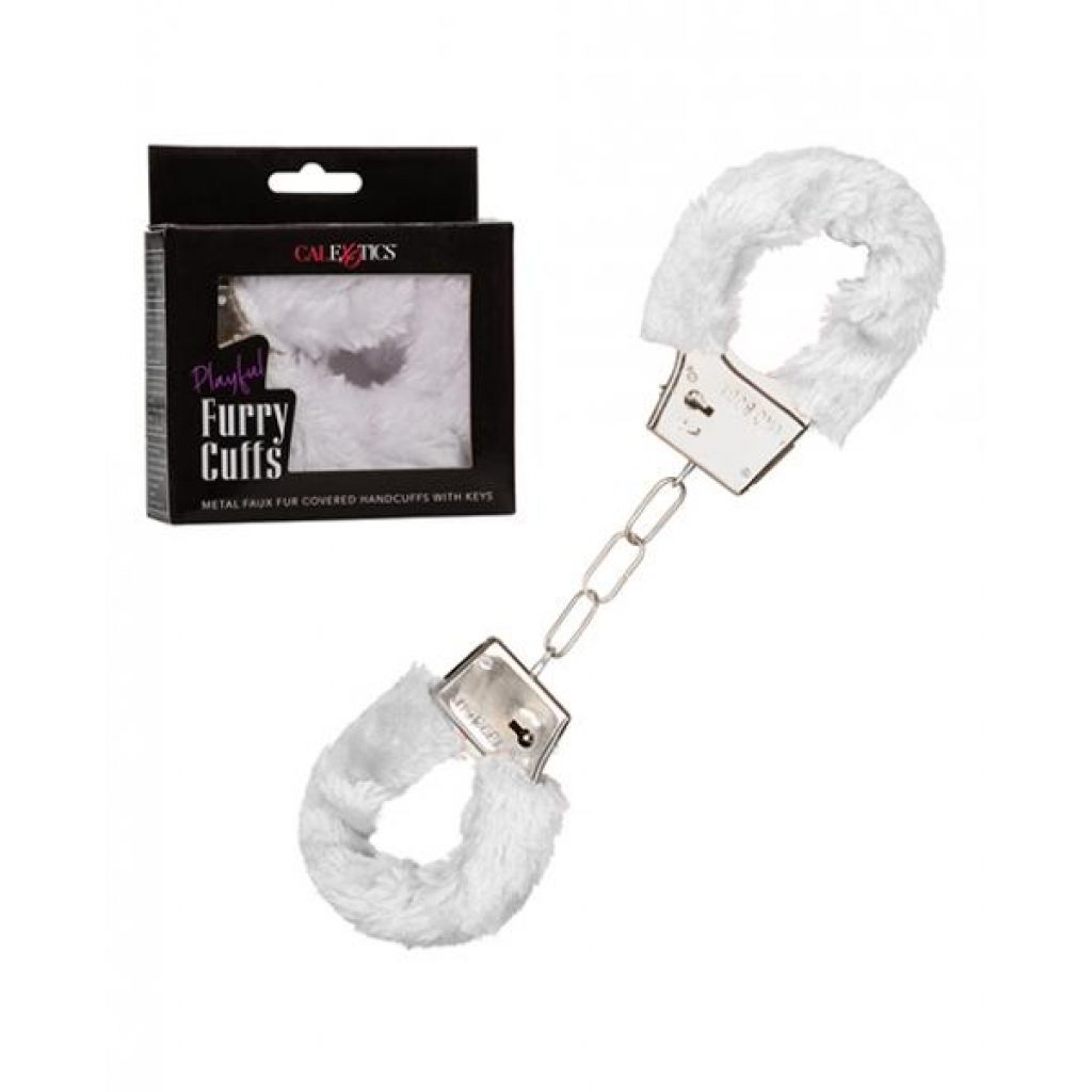 Playful Furry Cuffs White - California Exotic Novelties