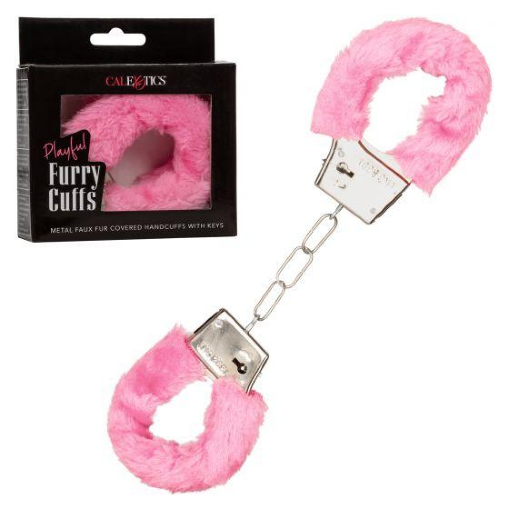 Playful Furry Cuffs Pink - California Exotic Novelties