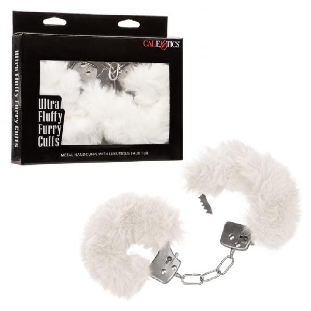 Ultra Fluffy Furry Cuffs White - California Exotic Novelties
