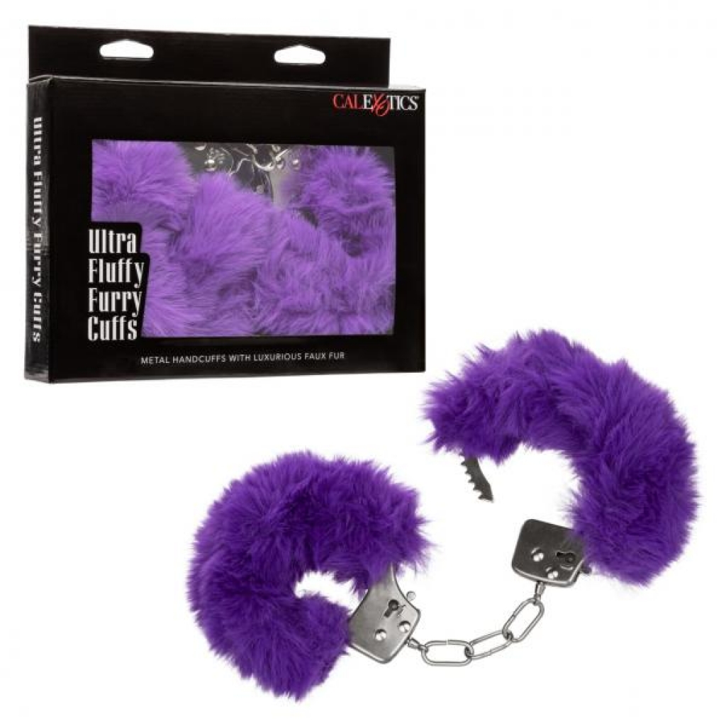 Ultra Fluffy Furry Cuffs Purple - California Exotic Novelties