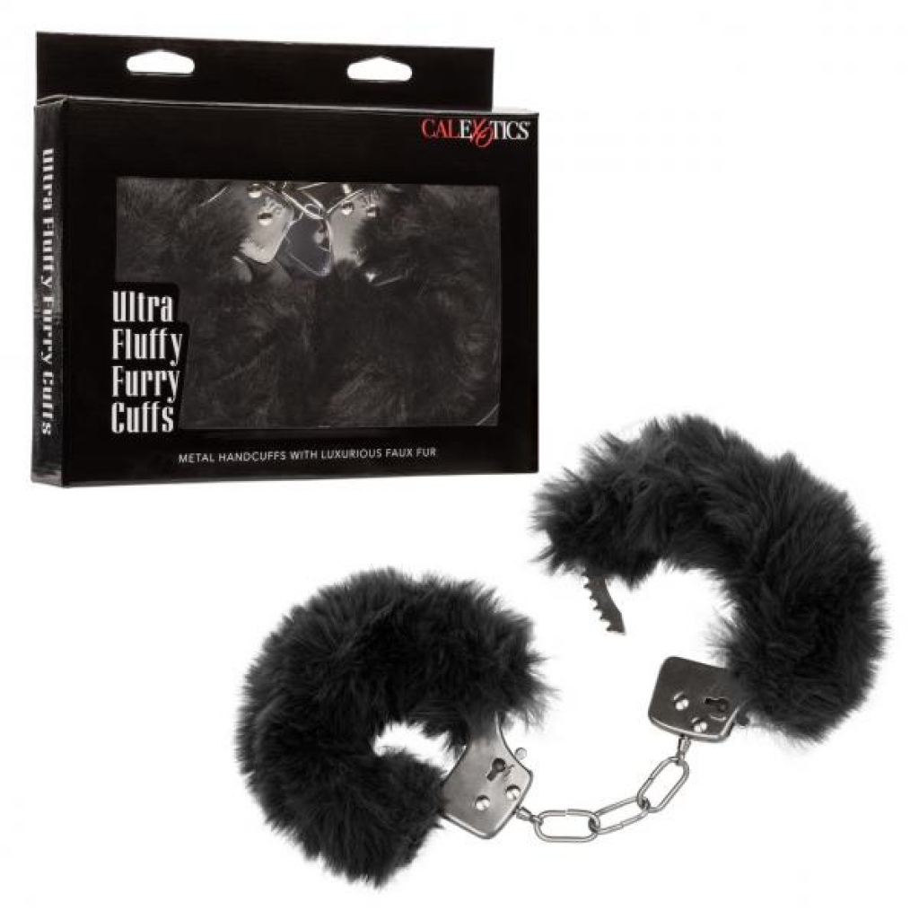 Ultra Fluffy Furry Cuffs Black - California Exotic Novelties