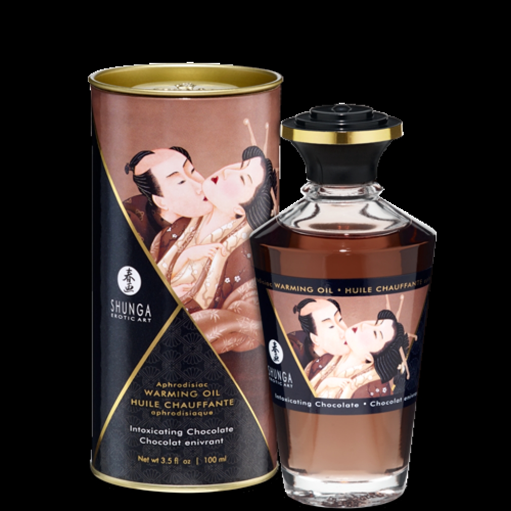 Shunga Warming Massage Oil Chocolate 3.5 fluid ounces - Shunga Erotic Art