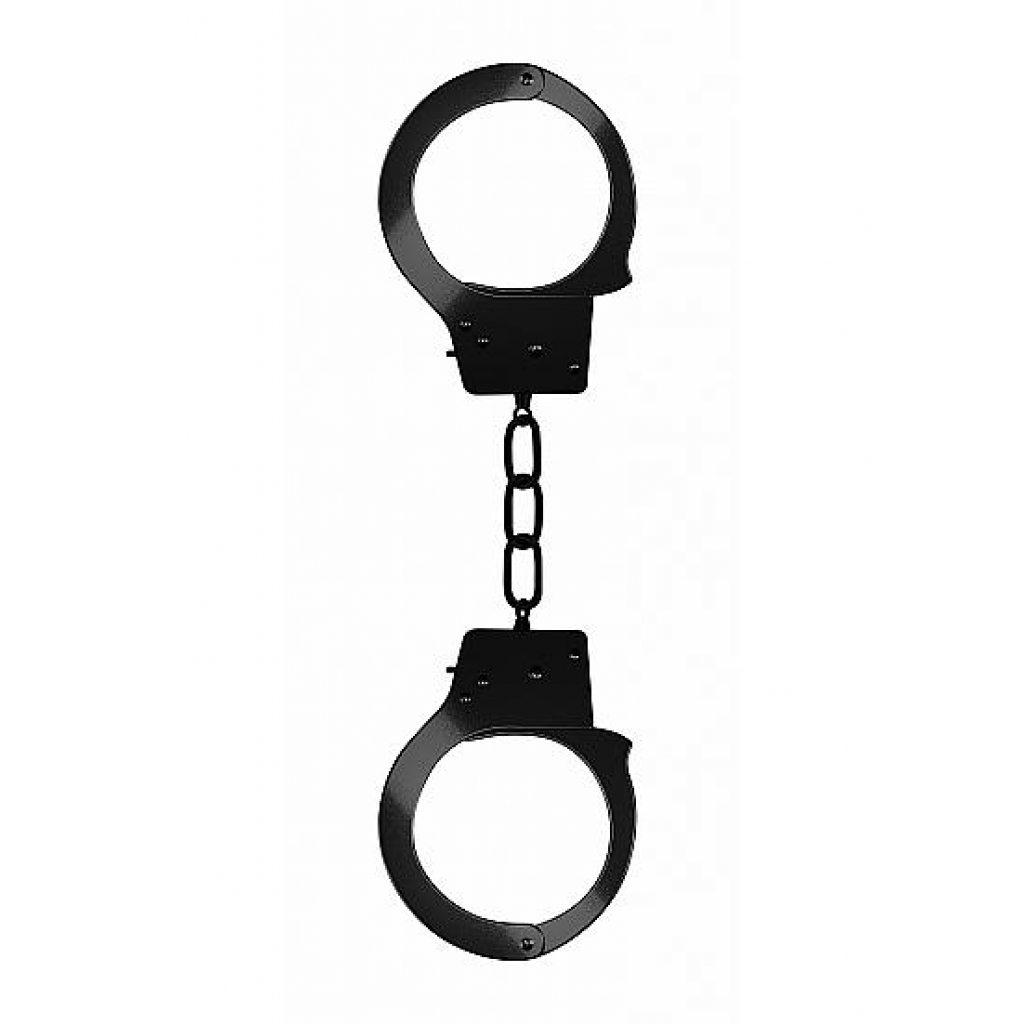 Ouch Beginners Handcuffs Metal Black - Shots Toys