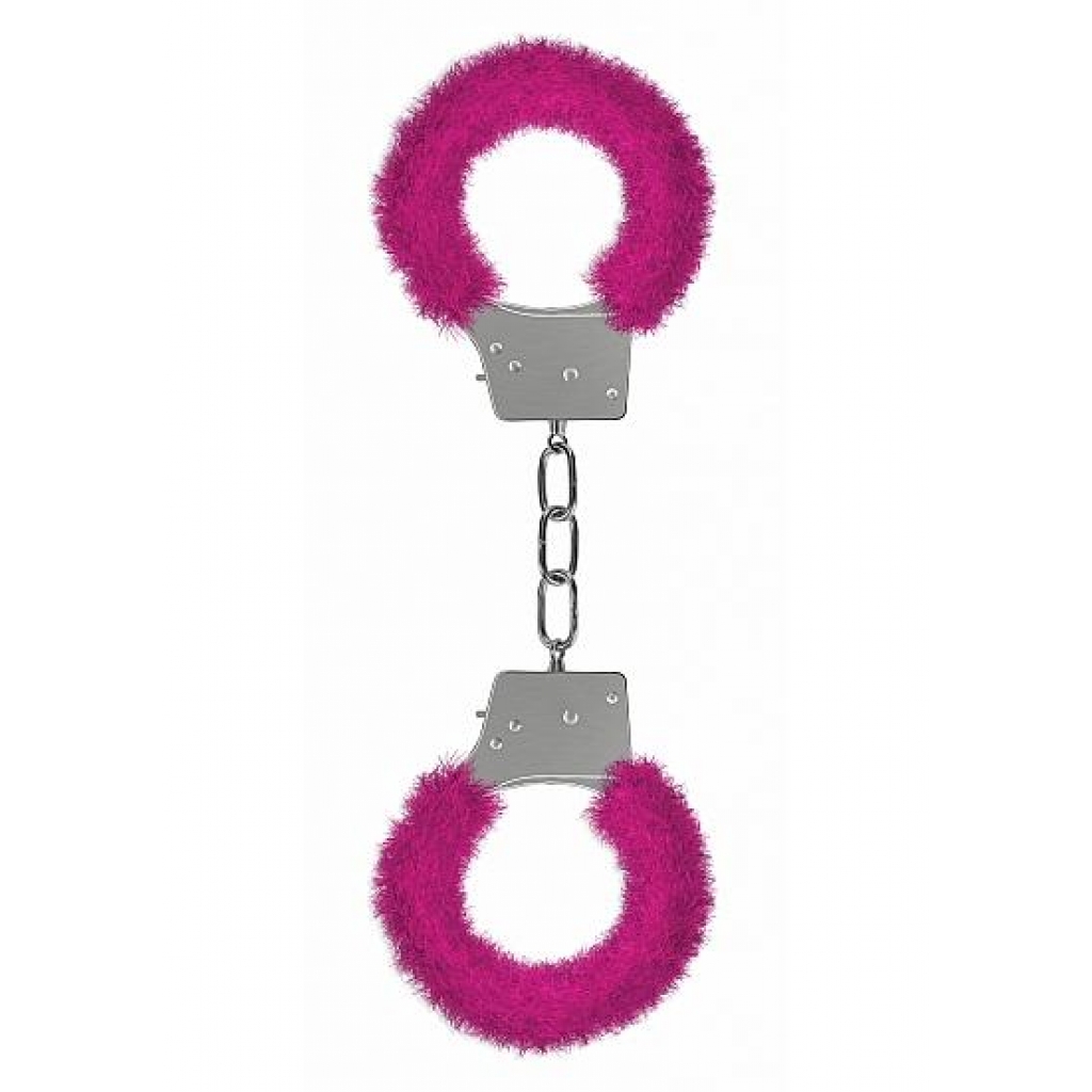 Ouch Beginners Handcuffs Furry Pink - Shots Toys