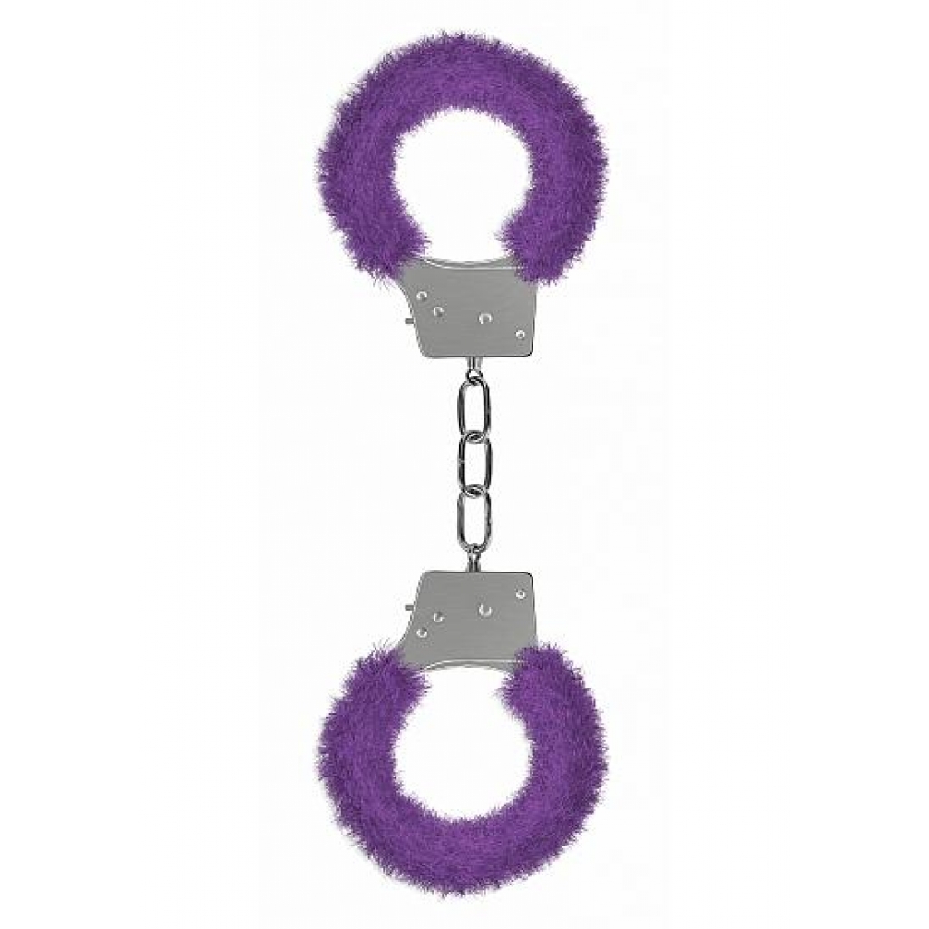 Ouch Beginners Handcuffs Furry Purple - Shots Toys
