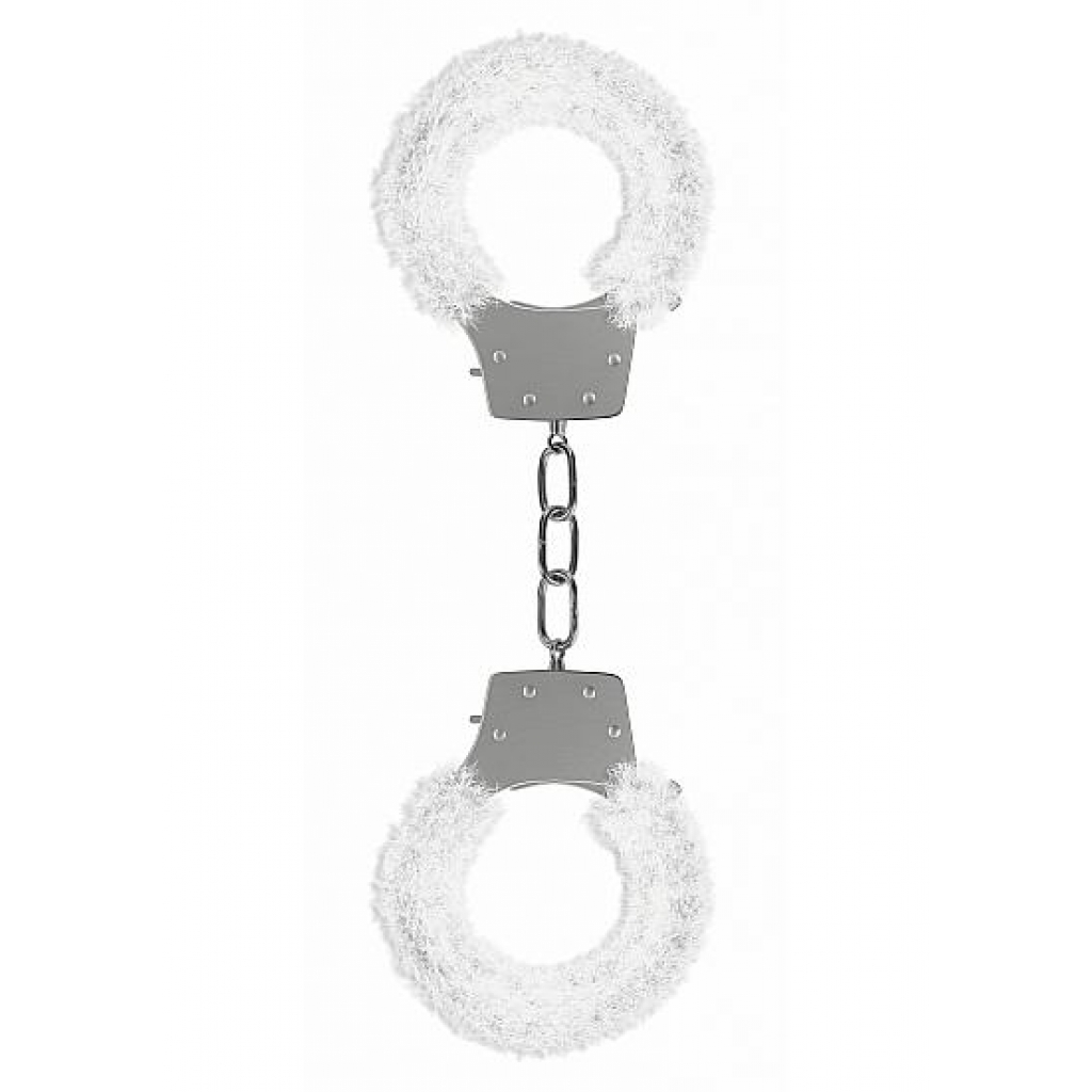 Ouch Pleasure Handcuffs Furry Cuffs White - Shots Toys