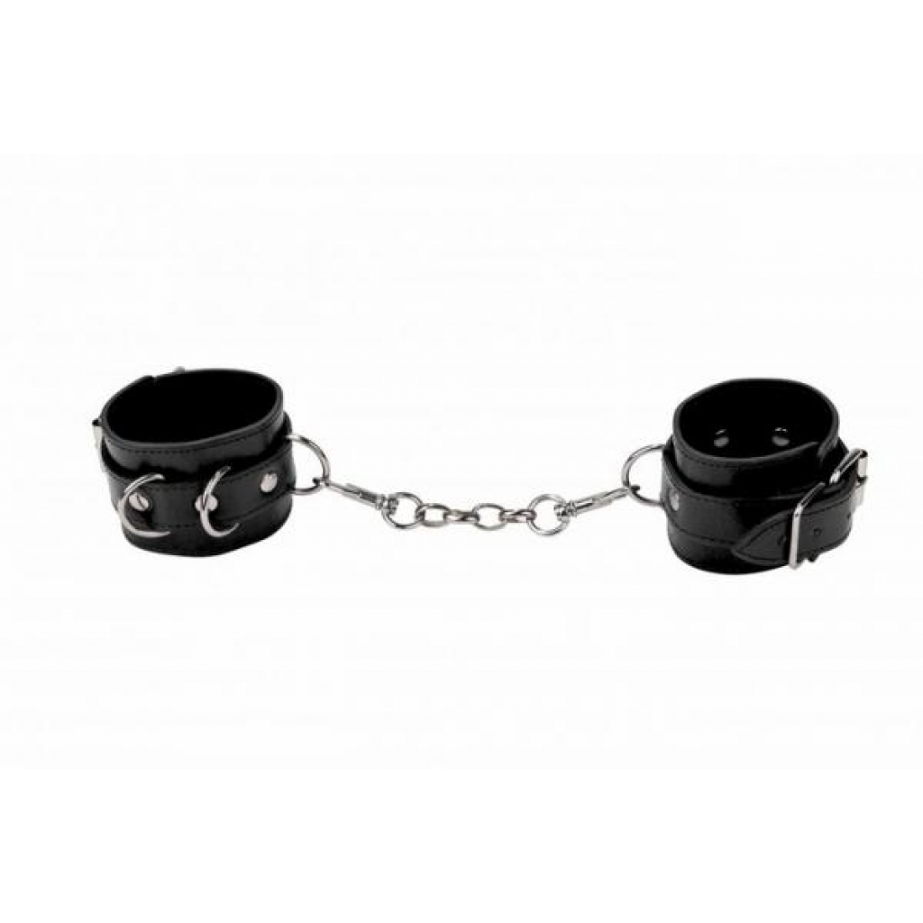 Ouch Leather Cuffs For Hand and Ankles Black - Shots Toys