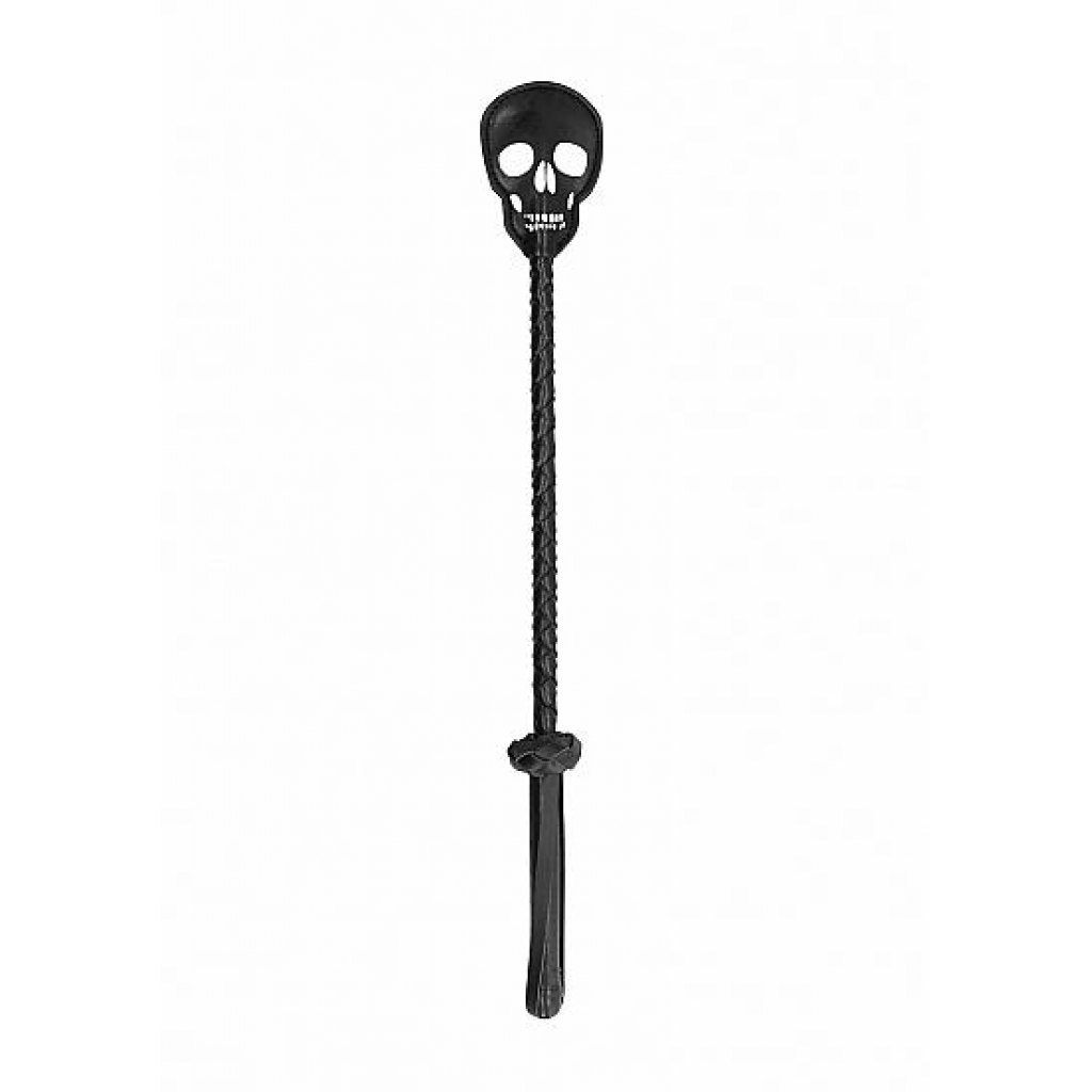 Ouch! Skulls & Bones Riding Crop with Skull Black - Shots Toys