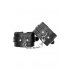 Black & White Hand Cuffs W/ Straps Bonded Leather - Shots America