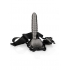 Ouch! Ribbed Hollow Strap-on 8 In W/ Balls Gunmetal - Shots America