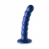 Ouch! Beaded Silicone G-spot Dildo 5 In Metallic Blue - Shots America
