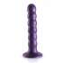 Ouch! Beaded Silicone G-spot Dildo 5 In Metallic Purple - Shots America