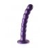 Ouch! Beaded Silicone G-spot Dildo 6.5 In Metallic Purple - Shots America