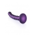Ouch! Beaded Silicone G-spot Dildo 6.5 In Metallic Purple - Shots America