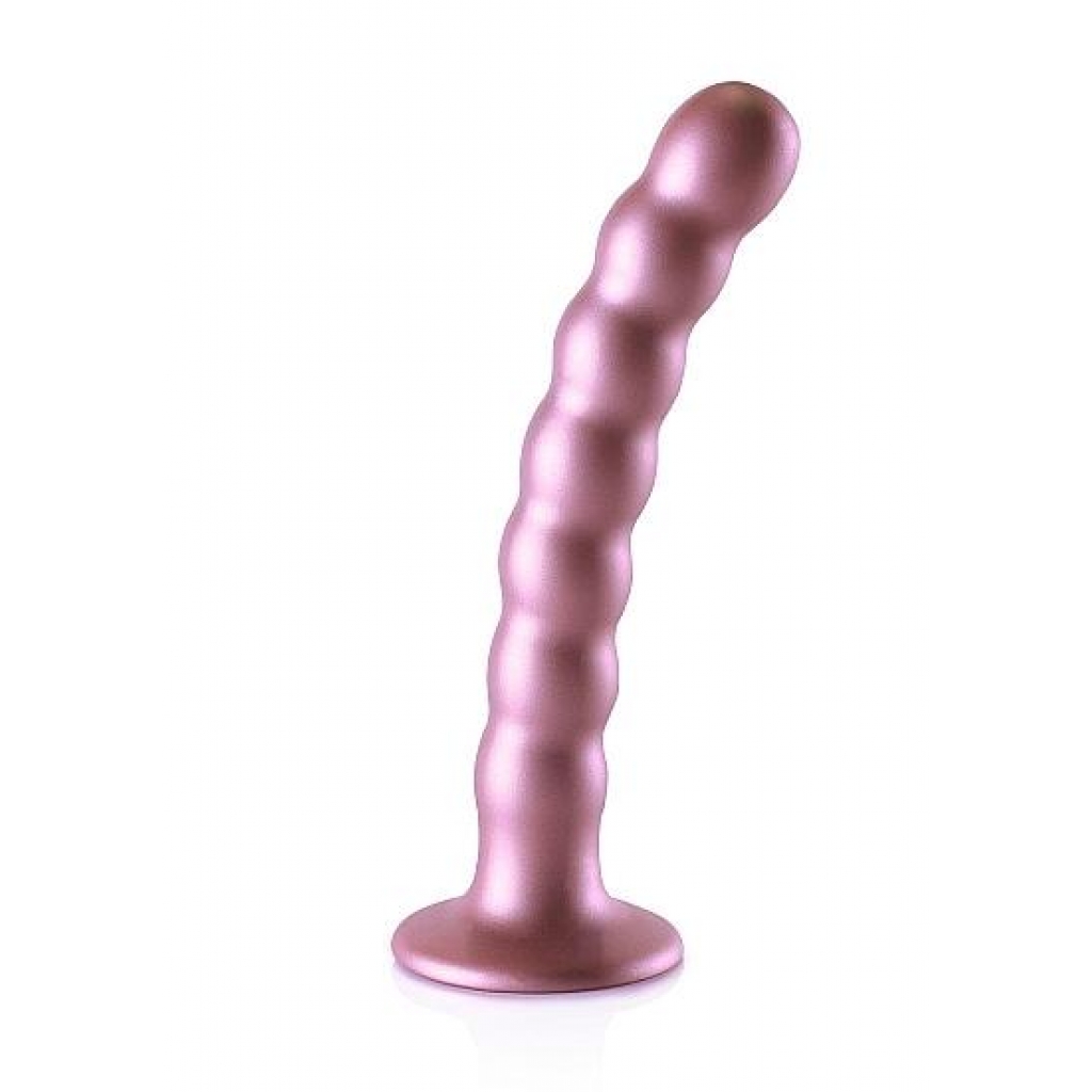 Ouch! Beaded Silicone G-spot Dildo 6.5 In Rose Gold - Shots America