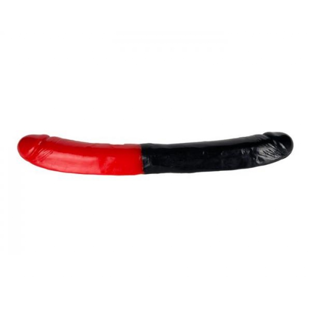 Man Magnet Double Dong 16 inches Black Red - Si Novelties